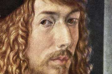 <b>Albrecht Dürer</b>: Selbstbildnis (Detail) - duerer-schielt